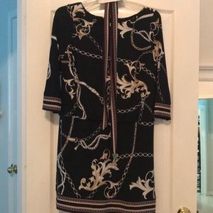 White House Black Market blouson print dress